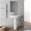 DEGHI Lavabo con colonna 68 cm in ceramica bianco - Clear