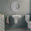DEGHI Lavabo con semicolonna 55 cm in ceramica bianco - Casper