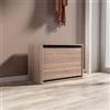 DEGHI Scarpiera 60x42h cm in legno color rovere con un'anta a ribalta - Primado