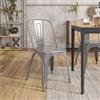 DEGHI Sedia impilabile stile industrial in metallo grigio - Farley