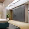 DEGHI Armadio battente 300x236h cm cashmere con 6 ante reversibili grigio titanio lucido - Ventur