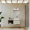 DEGHI Mobile bagno sospeso 110 cm rovere bianco con cassettone e specchio - Balik