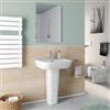 DEGHI Lavabo con colonna 55 cm in ceramica bianco - Concord