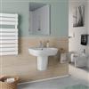 DEGHI Lavabo con semicolonna 55 cm in ceramica bianco - Concord