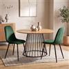 DEGHI Set 4 sedie in velluto verde bottiglia con gambe in metallo nere - Finesse Velvet