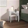DEGHI Comodino 42X30 cm bianco con vano a giorno e top vassoio contenitore - Dumbo