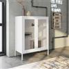 DEGHI Armadietto 80x102h cm in acciaio verniciato bianco con 2 ante a rete - Cooki