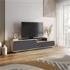 DEGHI Mobile porta tv 180x42h cm effetto rovere e antracite con 2 ante - Flatter