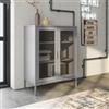 DEGHI Armadietto 80x102h cm in acciaio verniciato grigio con 2 ante a rete - Cooki