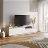 DEGHI Mobile porta tv 180x42h cm effetto rovere e bianco con 2 ante - Flatter