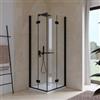 DEGHI Box doccia 70x80 cm doppio soffietto vetro anticalcare trasparente e profilo nero opaco 195h - Flexy