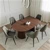 DEGHI Tavolo allungabile 120-200x120 cm con top noce e gambe cannettate - Avery
