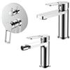 DEGHI Set miscelatore lavabo e bidet con incasso doccia con deviatore cromo - Ketra