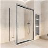 DEGHI Box doccia 130x70 cm scorrevole verso dx 3 ante anticalcare trasparente e profilo cromo 195h - Teknic