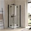 DEGHI Box doccia 75x95 cm doppio soffietto vetro anticalcare trasparente e profilo nero opaco 195h - Flexy