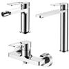 DEGHI Set miscelatore lavabo alto e bidet con esterno doccia cromo - Ketra