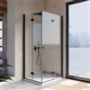 DEGHI Box doccia 80x100 cm doppio soffietto vetro anticalcare trasparente e profilo nero opaco 195h - Flexy