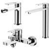DEGHI Set miscelatore lavabo alto e bidet con esterno vasca cromo - Ketra
