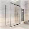 DEGHI Box doccia 130x80 cm scorrevole verso sx 3 ante anticalcare trasparente e profilo cromo 195h - Teknic