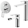 DEGHI Set miscelatore lavabo alto e bidet con incasso doccia con deviatore cromo - Ketra