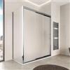 DEGHI Box doccia 160x80 cm scorrevole verso sx 3 ante anticalcare opaco e profilo cromo 195h - Teknic