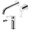 DEGHI Set miscelatore lavabo a muro canna 20 cm e bidet cromo - Ketra