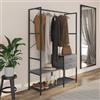 DEGHI Appendiabiti 108x160h cm in acciaio antracite e nero con 2 cassetti - Sheryl