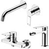 DEGHI Set miscelatore lavabo a muro canna 20 cm e bidet con esterno doccia cromo - Ketra
