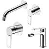 DEGHI Set miscelatore lavabo a muro canna 20 cm e bidet con incasso doccia cromo - Ketra