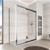 DEGHI Box doccia 140x90 cm scorrevole verso sx 3 ante anticalcare trasparente e profilo cromo 195h - Teknic