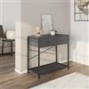 DEGHI Consolle 80x73h cm in acciaio antracite e nero con 2 cassetti - Sheryl