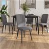DEGHI Set 4 sedie da interni imbottite in tessuto grigio - Knos