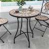 DEGHI Tavolo rotondo 60 cm con decorazione mosaico a stella toni freddi - Otranto