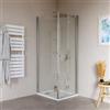 DEGHI Box doccia 85x75 cm a soffietto in vetro anticalcare opaco profilo cromo 195h - Flexy