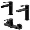 DEGHI Set miscelatore lavabo e bidet con esterno doccia nero opaco - Ketra