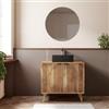 DEGHI Mobile bagno portalavabo 80 cm con 2 ante in legno di mango naturale - Fluente