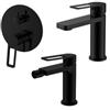 DEGHI Set miscelatore lavabo e bidet con incasso doccia con deviatore nero opaco - Ketra