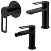 DEGHI Set miscelatore lavabo e bidet con incasso doccia nero opaco - Ketra
