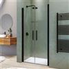 DEGHI Box doccia nicchia 105 cm saloon con vetro anticalcare trasparente e profilo nero 195h - Lost