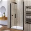 DEGHI Box doccia nicchia 110 cm saloon con vetro anticalcare trasparente e profilo nero 195h - Lost