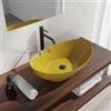VITRA Lavabo ovale a bacinella 60x37 cm in ceramica giallo senape lucido - Cloe