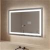 DEGHI Specchio led 70x100 cm reversibile luce fredda frontale e retroilluminato con interruttore - Verge