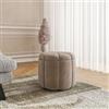 DEGHI Pouf contenitore 45x40h cm in velluto tortora a forma di fiore - Softer