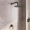 DEGHI Set incasso doccia con braccio 28 cm e soffione 25 cm nero opaco - Ketra