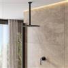 DEGHI Set incasso doccia con braccio a soffitto 32 cm e soffione 30 cm nero opaco - Ketra