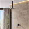 DEGHI Set incasso doccia con braccio a soffitto 22 cm e soffione 20 cm nero opaco - Ketra