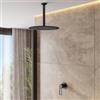 DEGHI Set incasso doccia con braccio a soffitto 22 cm e soffione 30 cm nero opaco - Ketra