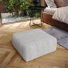 DEGHI Pouf imbottito 60x60 cm in tessuto idrorepellente a spina di pesce grigio - Rupert