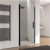 DEGHI Box doccia nicchia 90 cm battente con vetro trasparente e profilo nero opaco 195h - Nilo