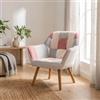 DEGHI Poltrona scandinava in velluto patchwork multicolor rosa - Copenaghen
